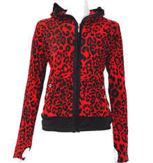 RED LEOPARD EAR HOOD